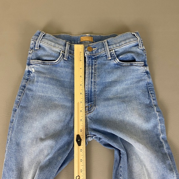 MOTHER The Hustler Ankle Fray Jeans Womens 26 Blue Distressed Ripped Flare Denim - Picture 8 of 13